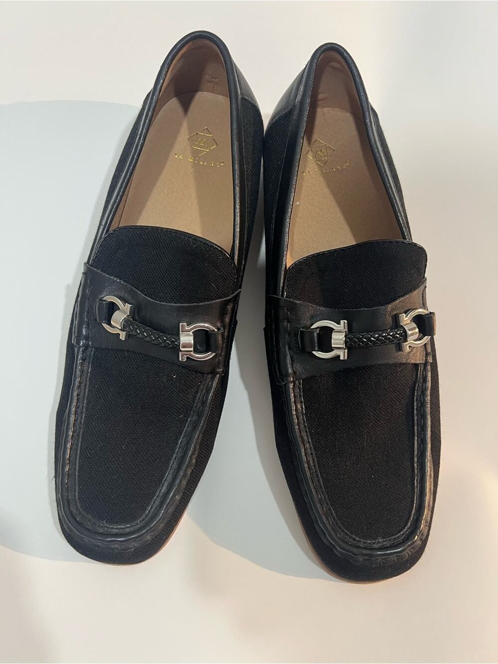 La Milano Black Men's Ralph Slip-On Bit Loafers Size 10